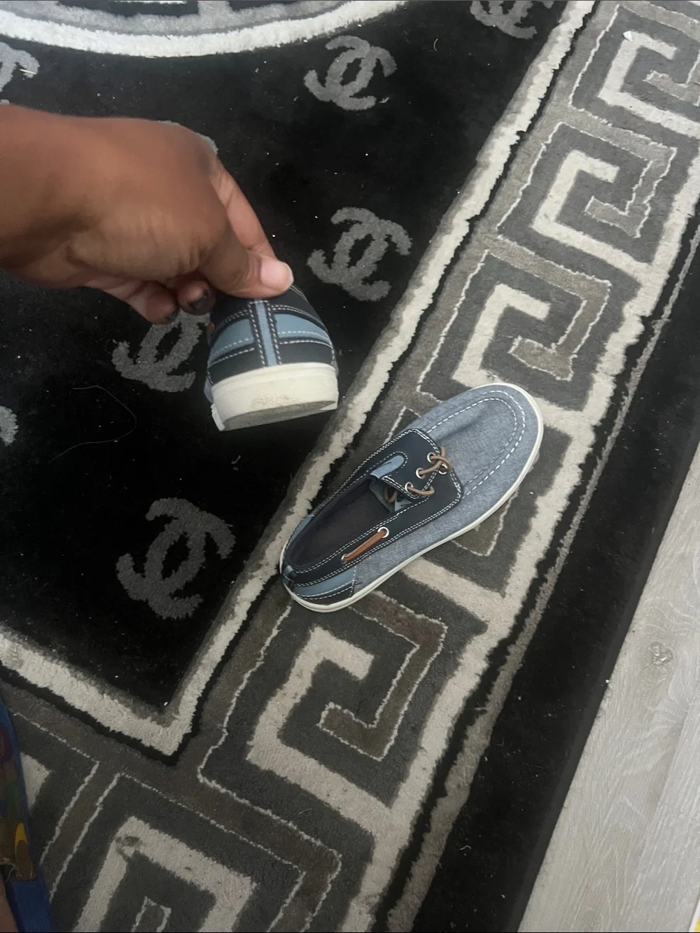 The Children's Place Blue Canvas & Navy Slip-On Sneakers